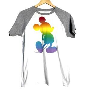 DISNEY Celebrate Together Mickey Mouse Rainbow Pride Graphic Tee/TShirt Youth XL